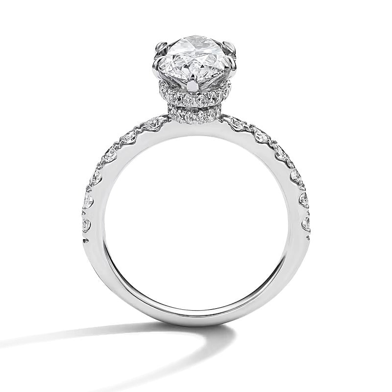 4.33 CT. Gesamtgewicht Labordiamant Braut-Set im Marquise- und Rundschliff in 14K Weißgold (F/VS2)