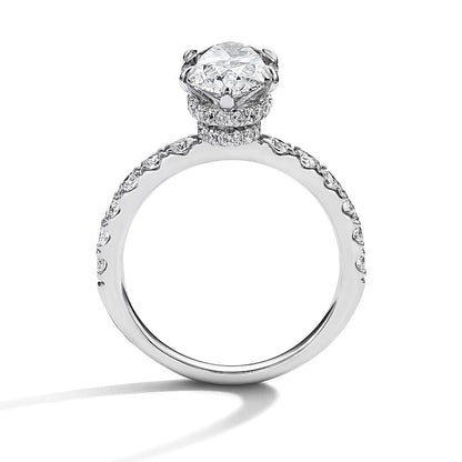 4.33 CT. Gesamtgewicht Labordiamant Braut-Set im Marquise- und Rundschliff in 14K Weißgold (F/VS2)