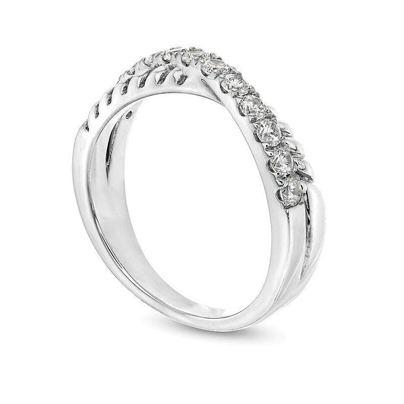 0,5 ct. Gesamtgewicht Labordiamant Rope Criss-Cross Ring in 14K Weißgold (F/SI2)
