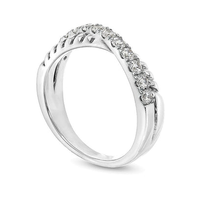 0,5 ct. Gesamtgewicht Labordiamant Rope Criss-Cross Ring in 14K Weißgold (F/SI2)