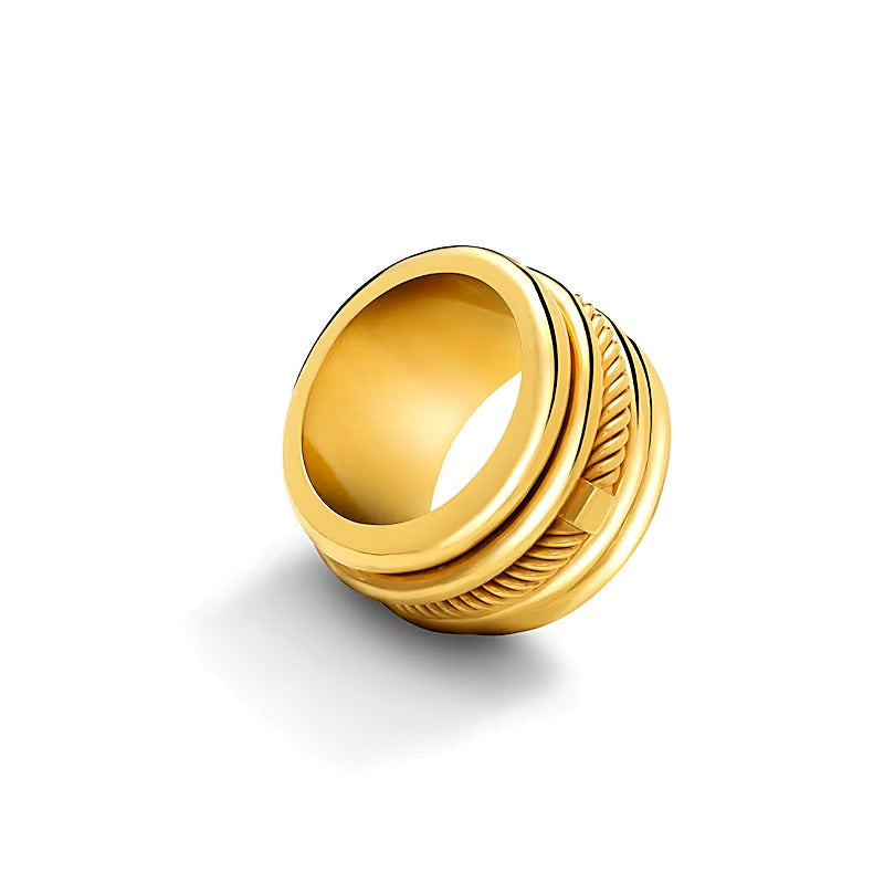 Zales x SOKO Uzi Statement-Ring aus Messing mit 24K Goldauflage