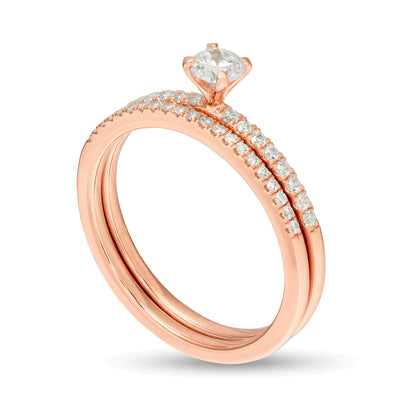 0.5 ct. Gesamtgewicht Diamant Brautset in 10K Roségold
