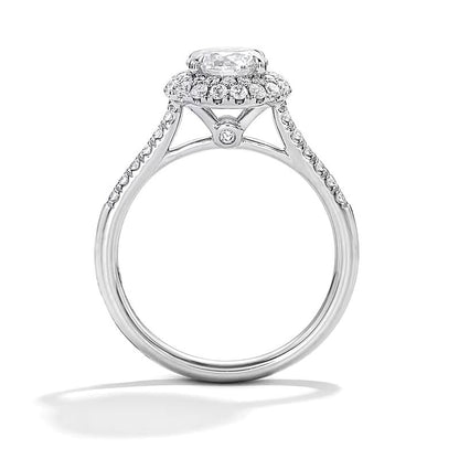 1.5 CT. Gesamtgewicht Labordiamant Verlobungsring mit Halo in 14K Weißgold (F/VS2)