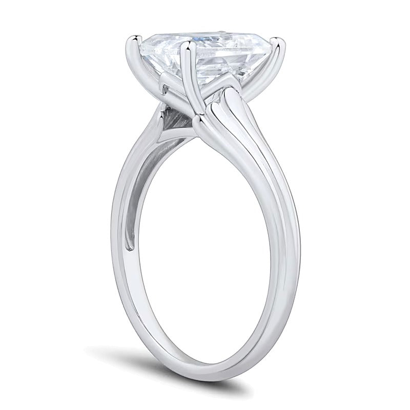 2,5 CT. Solitär-Verlobungsring mit Labordiamant im Smaragdschliff in 14K Weißgold (F/VS2)