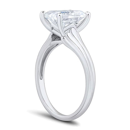 2,5 CT. Solitär-Verlobungsring mit Labordiamant im Smaragdschliff in 14K Weißgold (F/VS2)