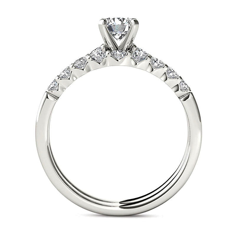 Braut-Set mit Diamanten 1.0 CT. Gesamtgewicht in 14K Weißgold