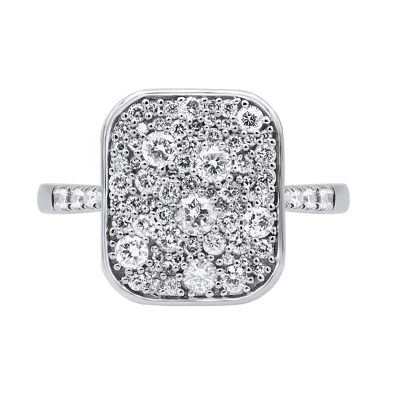 0.75 ct. Gesamtgewicht Fashion-Ring mit Diamanten im Kissenschliff in rhodiniertem Sterlingsilber