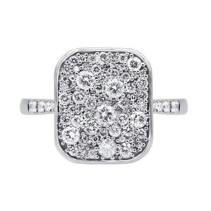 0.75 ct. Gesamtgewicht Fashion-Ring mit Diamanten im Kissenschliff in rhodiniertem Sterlingsilber