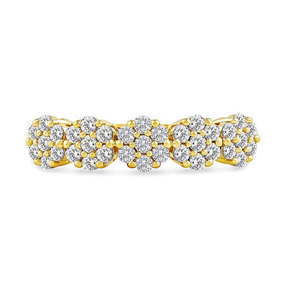 0.5 CT. TW Multi-Diamant Ring mit fünf Blüten-Cluster in 10K Gelbgold