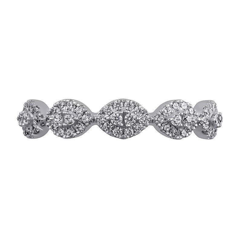 0.33 ct. Gesamtgewicht Diamant-Ring mit Marquise-Rahmen in 10K Weißgold