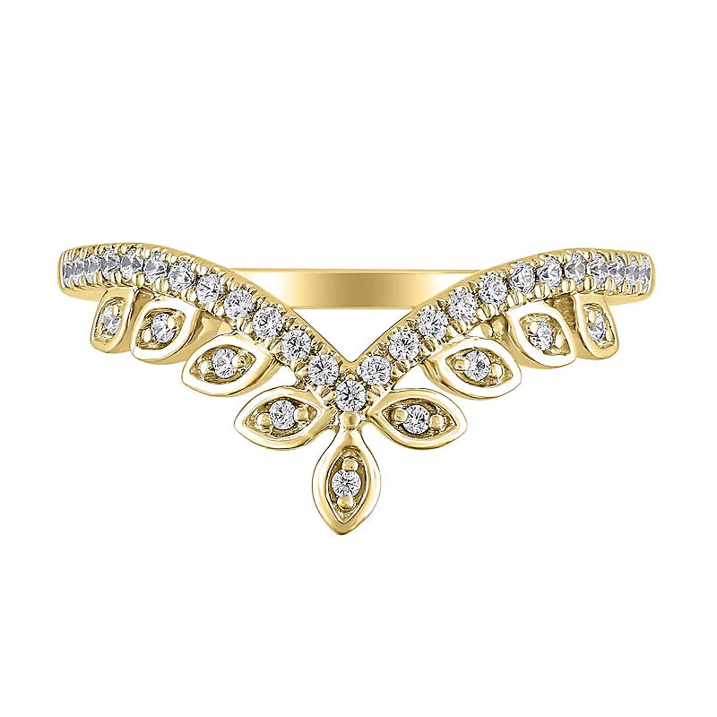 0.2 ct. Gesamtgewicht Diamant-Ring mit Marquise-Fassung im Tiara-Stil aus 10K Gelbgold