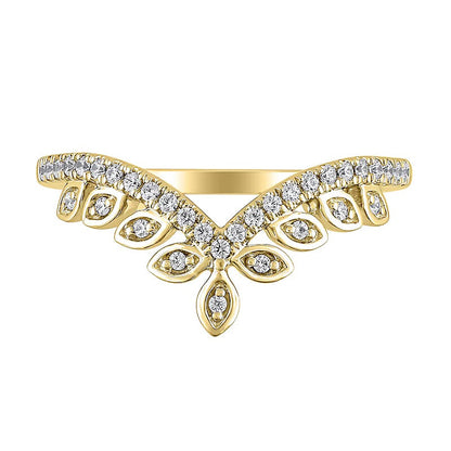 0.2 ct. Gesamtgewicht Diamant-Ring mit Marquise-Fassung im Tiara-Stil aus 10K Gelbgold