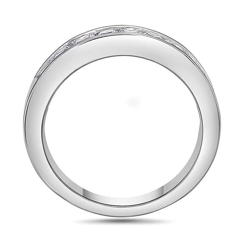 1.0 ct. Gesamtgewicht Ehering mit Diamanten im Princess-Schliff, neun Steine, in Platin (I/SI2)