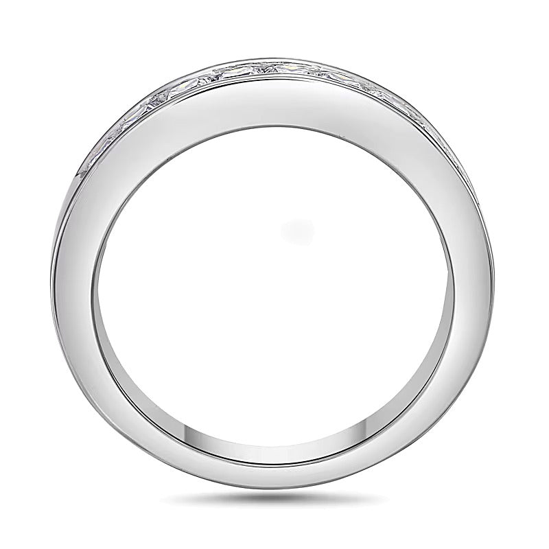 1.0 ct. Gesamtgewicht Diamant-Ehering mit Princess-Schliff und neun Steinen in 14K Weißgold (H/VS2)