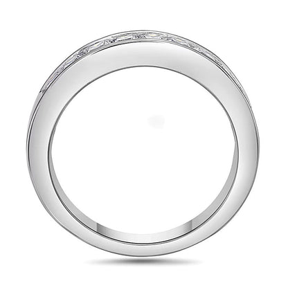 1.0 ct. Gesamtgewicht Diamant-Ehering mit Princess-Schliff und neun Steinen in 14K Weißgold (H/VS2)