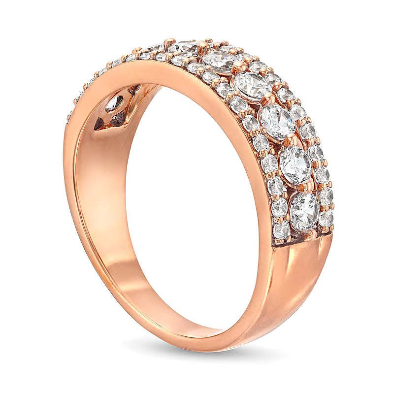 Ring mit Diamanten 1.0 ct. Gesamtgewicht in 10K Roségold