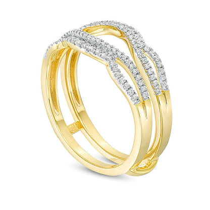 0.25 ct. Gesamtgewicht Diamant Wavy Enhancer Ring in 10K Gelbgold