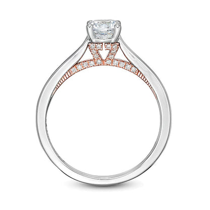 Verlobungsring für Damen mit weißen runden Diamanten in 14K Gold Two-Tone (F/I1, 0,75 ct. Gesamtgewicht)