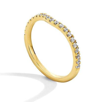 0.25 ct. Gesamtgewicht Labordiamant Ehering aus 14K Gelbgold (F/SI2)