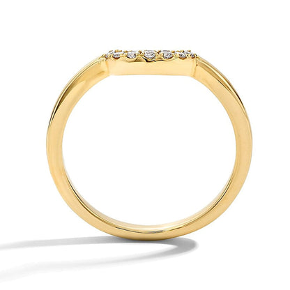 0.07 ct. Gesamtgewicht Labordiamant Solitär Enhancer Ring in 14K Gelbgold (F/VS2)
