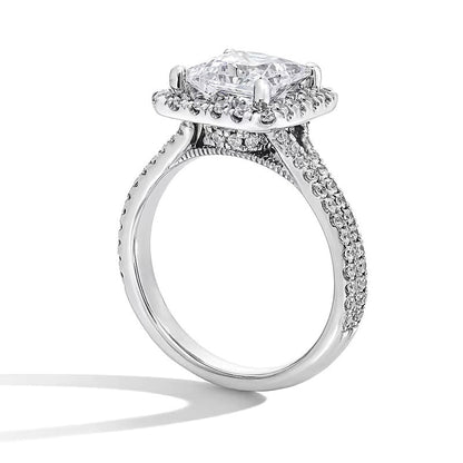 2.63 CT. Gesamtgewicht Halo-Ring mit Labordiamanten im Princess-Schliff in 14K Weißgold (F/SI2)