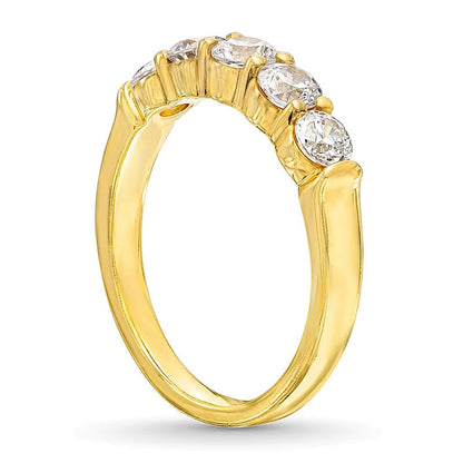 Memoire-Ring mit fünf Diamanten 1.0 ct. Gesamtgewicht in 14K Gelbgold