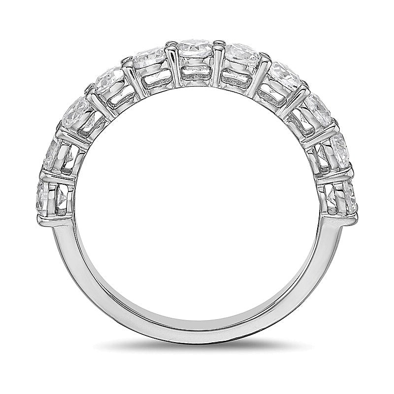 1.25 ct. Gesamtgewicht Diamant-Ring mit elf Steinen in 10K Weißgold (I/I2)