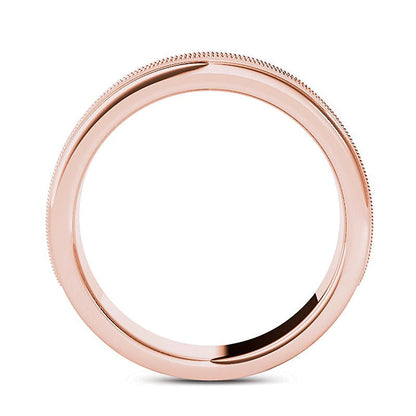 0.33 ct. Gesamtgewicht Diamant Ehering kanalgefasst mit Milgrain in 14K Roségold