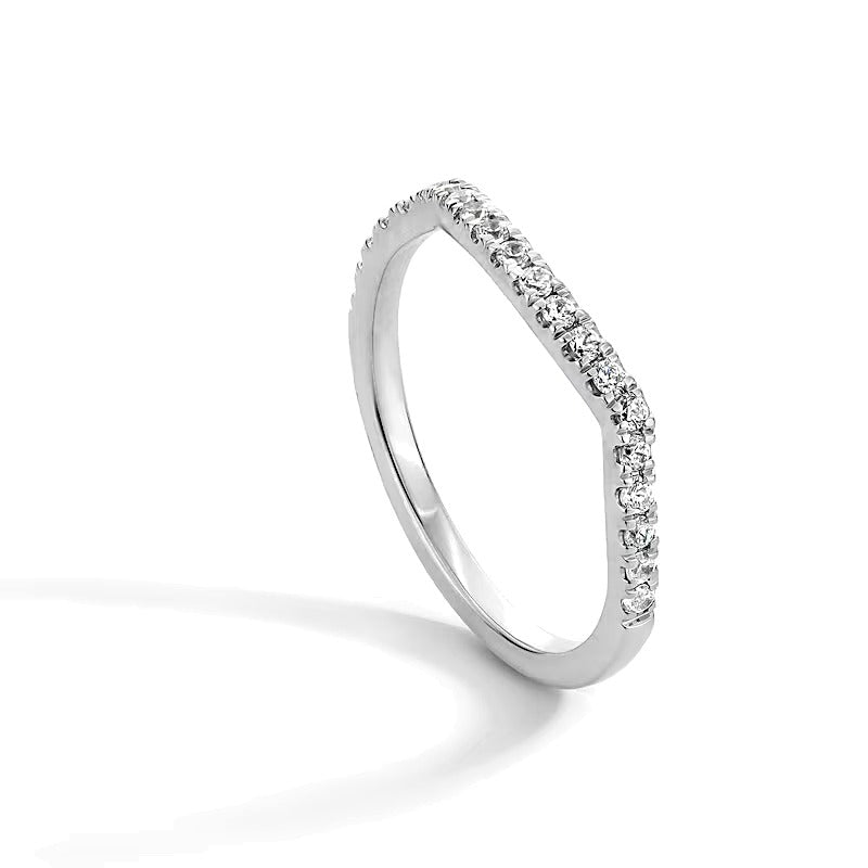 0.25 ct. Gesamtgewicht Labordiamant Contour-Ring in 14K Weißgold (F/SI2)