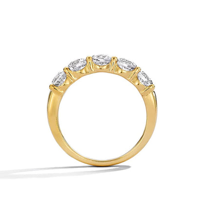 2.0 ct. Gesamtgewicht Memoire-Ring mit fünf Labordiamanten in 10K Gelbgold (F/VS2)