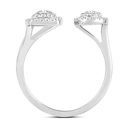 0.5 CT. Gesamtgewicht Multi-Diamant Ring mit geometrischen Formen und offener Ringschiene in 10K Weißgold