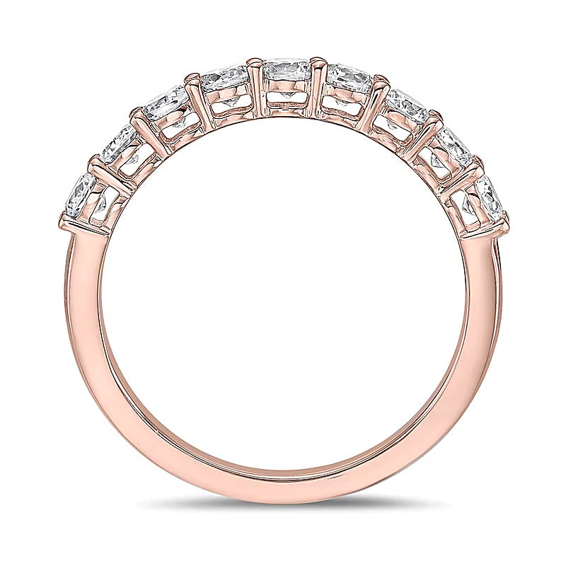 0.75 ct. Gesamtgewicht Diamant-Ring mit neun Steinen in 10K Roségold (I/I2)