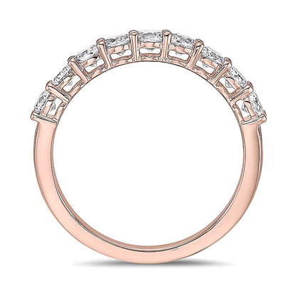 0.75 ct. Gesamtgewicht Diamant-Ring mit neun Steinen in 10K Roségold (I/I2)