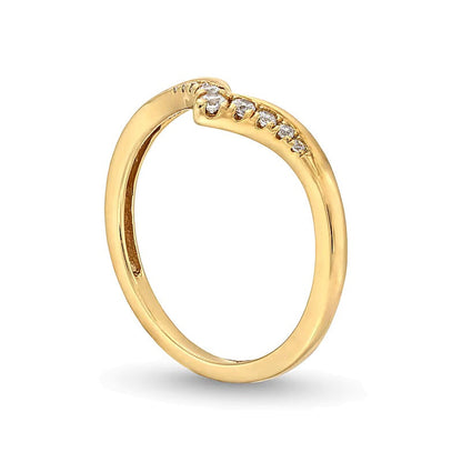 0,13 ct. Gesamtgewicht Diamant Memoire-Ring mit abgestuftem Chevron-Design in 10K Gelbgold