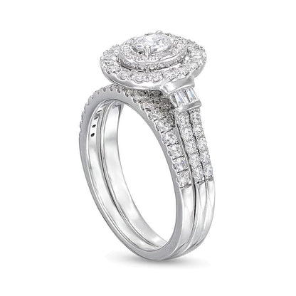 1.0 CT. TW Braut-Set mit Diamanten in Oval- und Rundschliff in 10K Weißgold