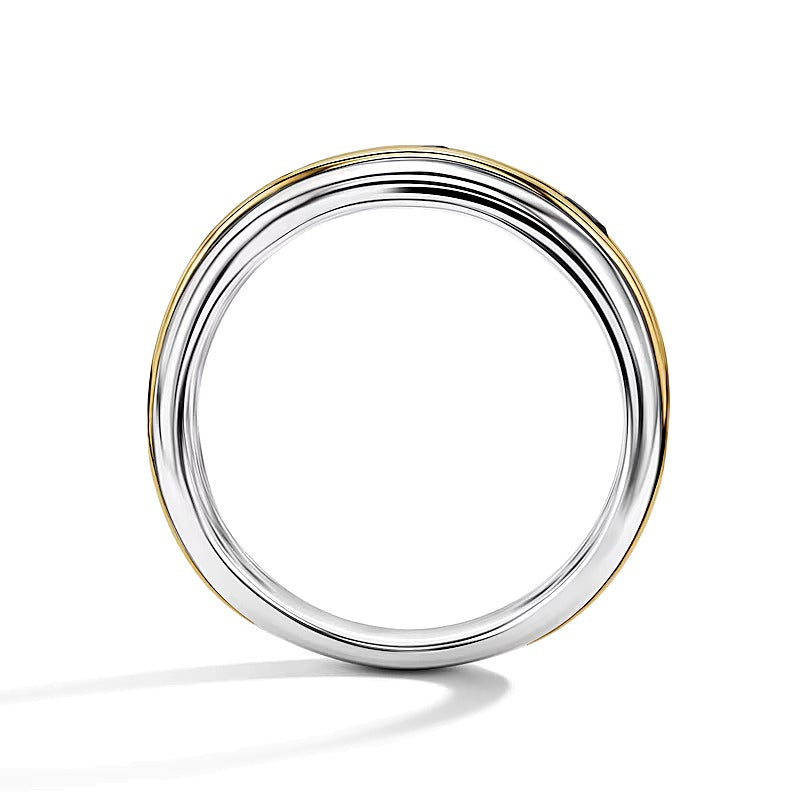 1.0 CT. TW Ring mit fünf schwarzen Diamanten in 10K Bicolor-Gold