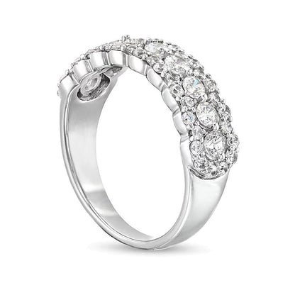 1.0 ct. Gesamtgewicht Diamant-Ring mit Muschelrand in 10K Weißgold