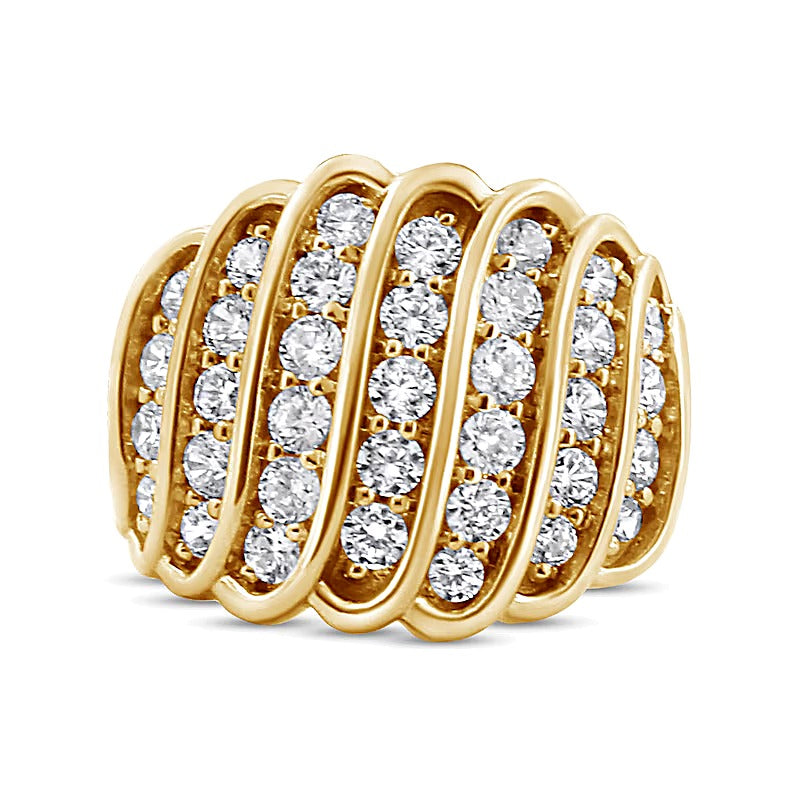 Fashion-Ring mit weißen Diamanten im Rundschliff in 14K Weißgold für Damen