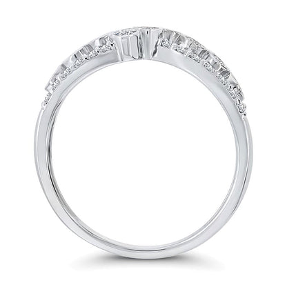 0.5 ct. Gesamtgewicht Diamant Bypass-Ring in 10K Weißgold mit Zargenfassung