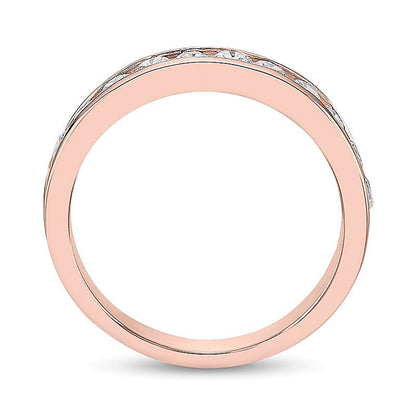 0,75 ct. Gesamtgewicht Diamant-Ring kanalgefasst mit elf Steinen in 10K Roségold (I/I2)
