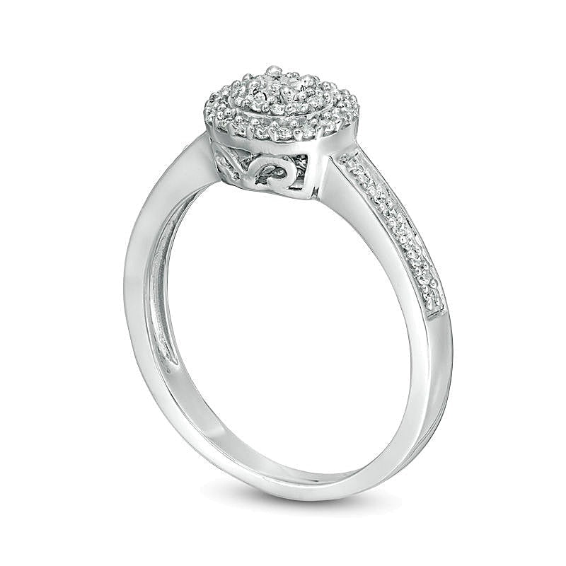 0.2 CT. Gesamtgewicht Diamant Freundschaftsring mit doppeltem Rahmen aus Sterlingsilber