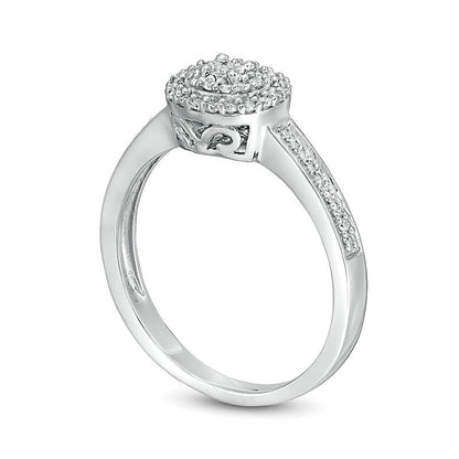 0.2 CT. Gesamtgewicht Diamant Freundschaftsring mit doppeltem Rahmen aus Sterlingsilber