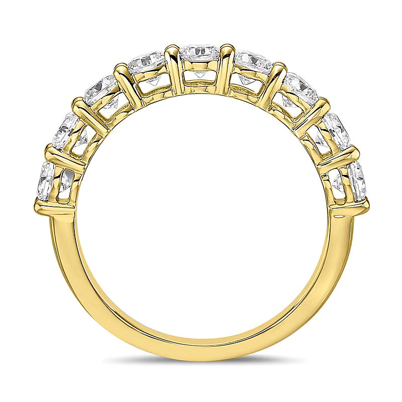Ring mit 9 Diamanten 1.5 ct. Gesamtgewicht in 10K Gelbgold (I/I2)