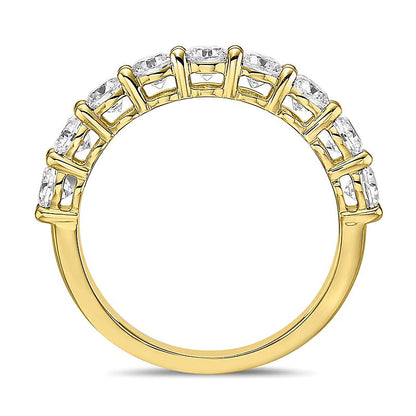 Ring mit 9 Diamanten 1.5 ct. Gesamtgewicht in 10K Gelbgold (I/I2)