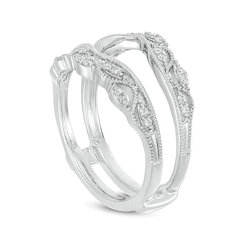 0.2 ct. Gesamtgewicht Diamant Solitär-Enhancer im Vintage-Stil in 14K Weißgold