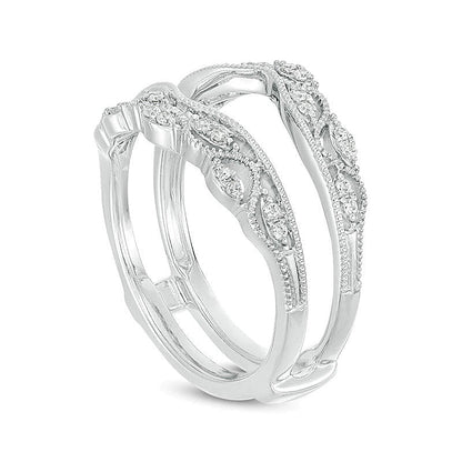 0.2 ct. Gesamtgewicht Diamant Solitär-Enhancer im Vintage-Stil in 14K Weißgold