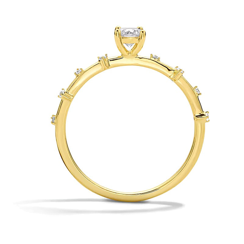 0.25 ct. Gesamtgewicht Labordiamant Freundschaftsring in 10K Gelbgold (F/SI2)