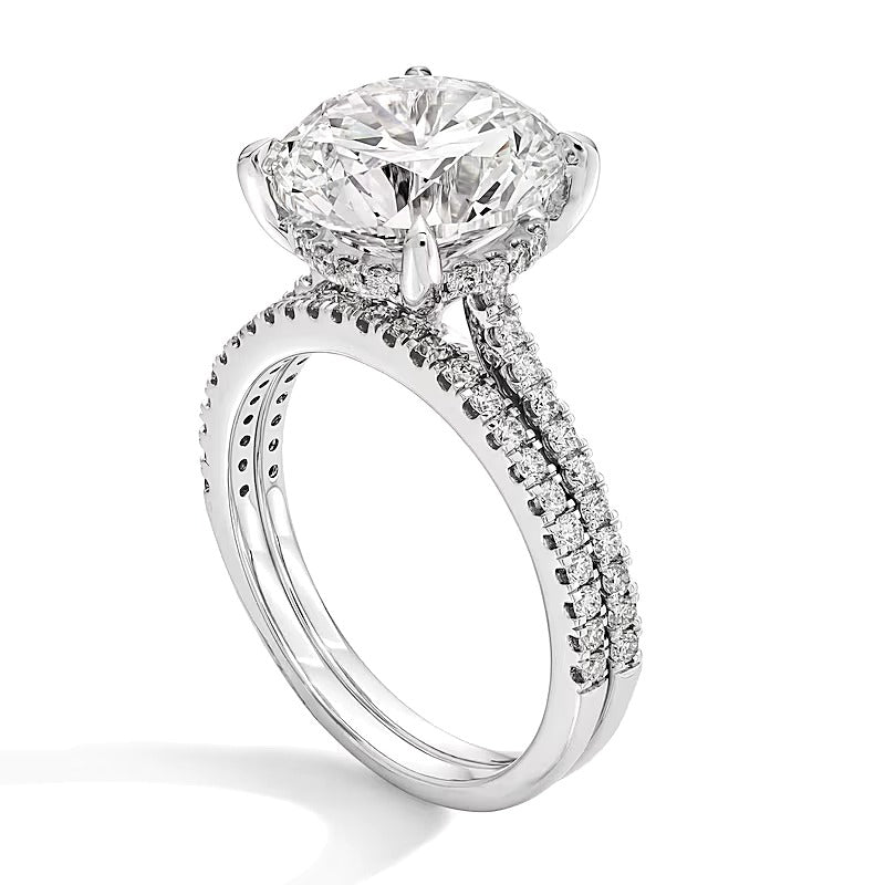 5.63 CT. Gesamtgewicht Braut-Set mit Labordiamant in Platin (F/VS2)