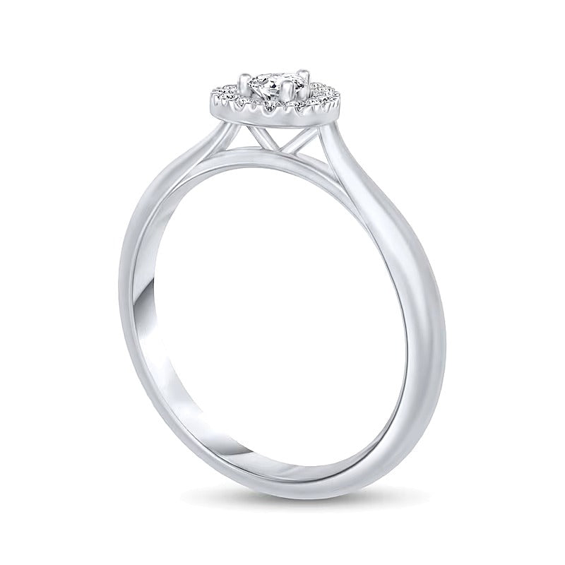 0.25 ct. Gesamtgewicht Freundschaftsring mit tropfenförmigem Diamant in 10K Weißgold