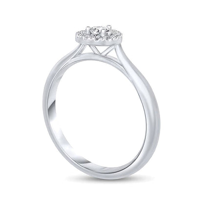 0.25 ct. Gesamtgewicht Freundschaftsring mit tropfenförmigem Diamant in 10K Weißgold